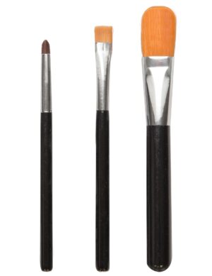 Pinsel-Set Make-up Zubehör 3-teilig schwarz-silberfarben