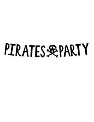 Piraten-Girlande Pirates Party Kindergeburtstag-Deko schwarz 1 m