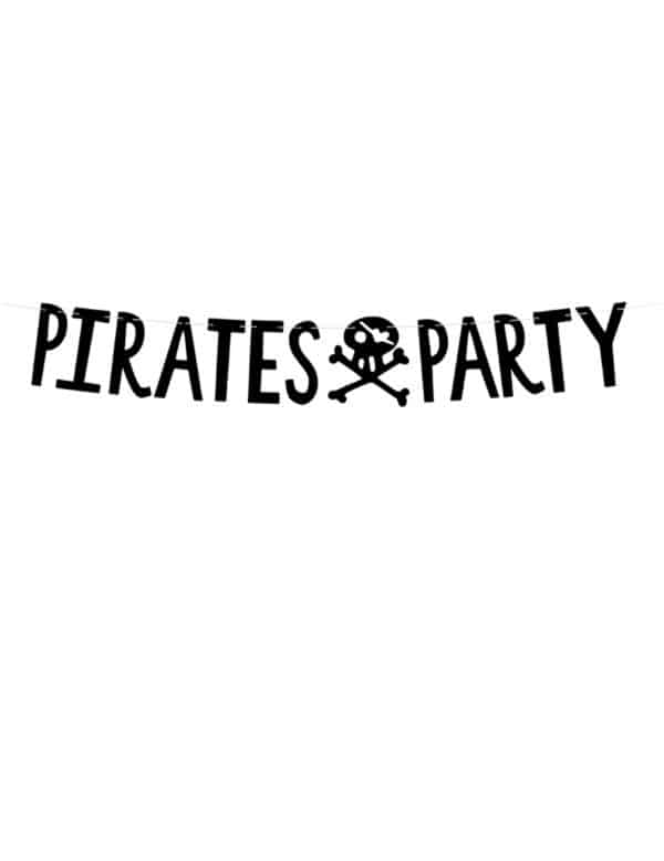 Piraten-Girlande Pirates Party Kindergeburtstag-Deko schwarz 1 m