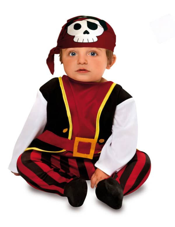 Piraten-Kostüm für Babys Faschingskostüm rot-schwarz-weiss