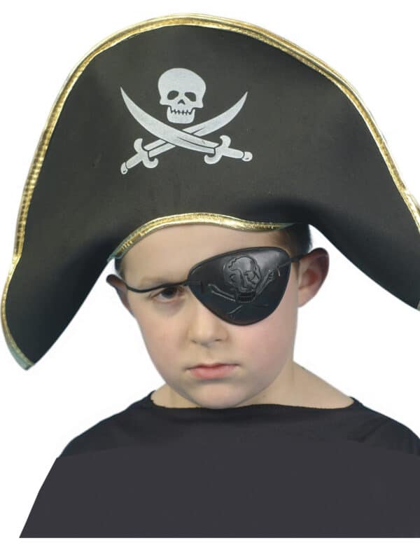 Piratenkapitän Kinder-Hut schwarz-gold