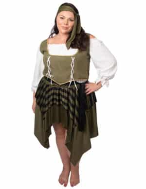 Piratenkostüm Plus Size für Damen grün