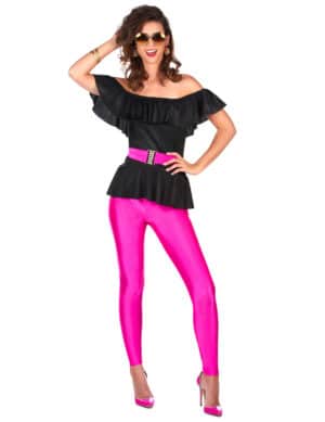 Plus Size 80er Jahre Kostüm für Damen pink