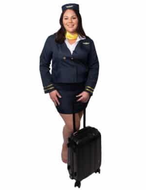 Plus Size Stewardess-Kostüm für Damen blau