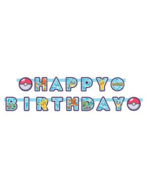 Pokémon-Girlande Happy Birthday Partydeko bunt 218x12 cm