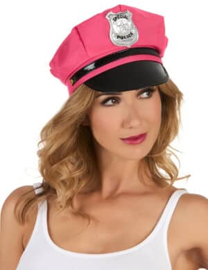 Polizeimütze Kostüm-Accessoire Junggesellinnenabschied pink