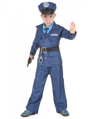 Polizist Kinderkostüm blau-schwarz