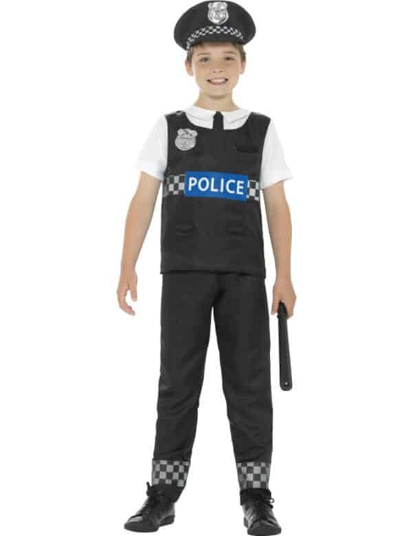 Polizist-Kinderkostüm schwarz/weiss