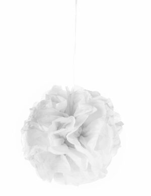 Pompom-Hängedeko Dekoball weiss 25cm