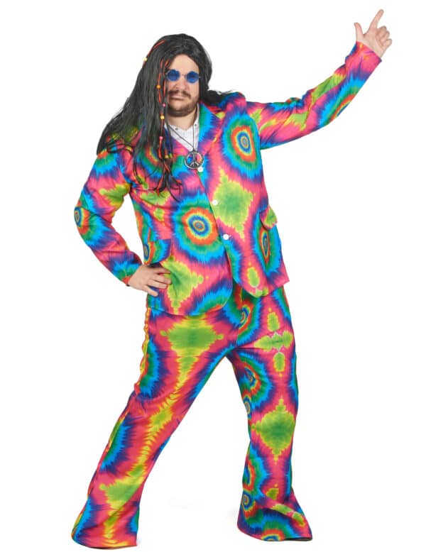 Psychedelisches Hippiekostüm Herren Plus Size