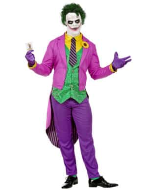 Psychopathen-Clownkostüm für Herren Halloweenkostüm violett-grün