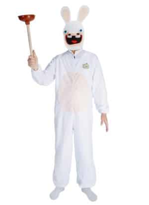 Rabbids-Kostüm mit Maske für Erwachsene Faschingskostüm weiss