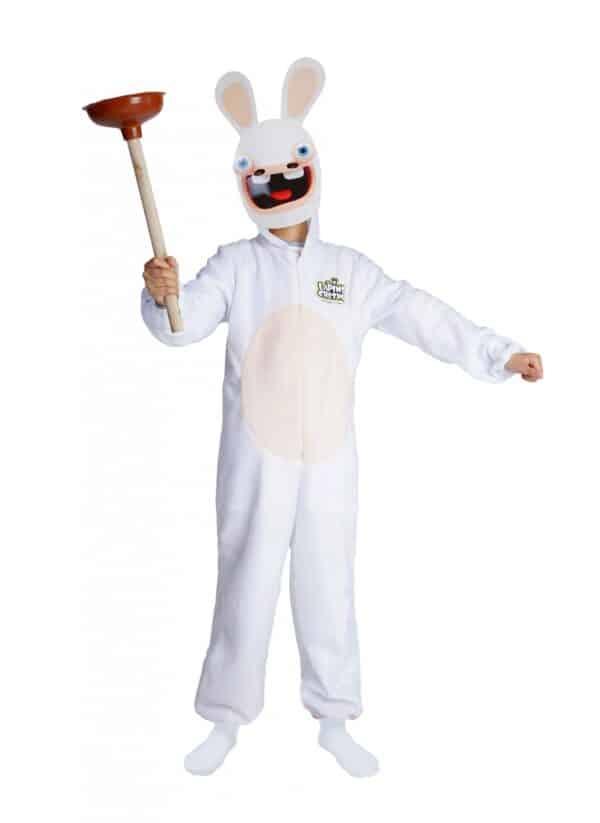 Rabbids-Kostüm mit Maske für Kinder Raving Rabbids weiss