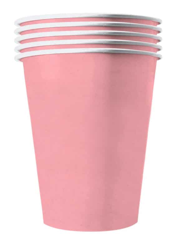 Recycelbare Pappbecher 20 Stück rosa 530 ml