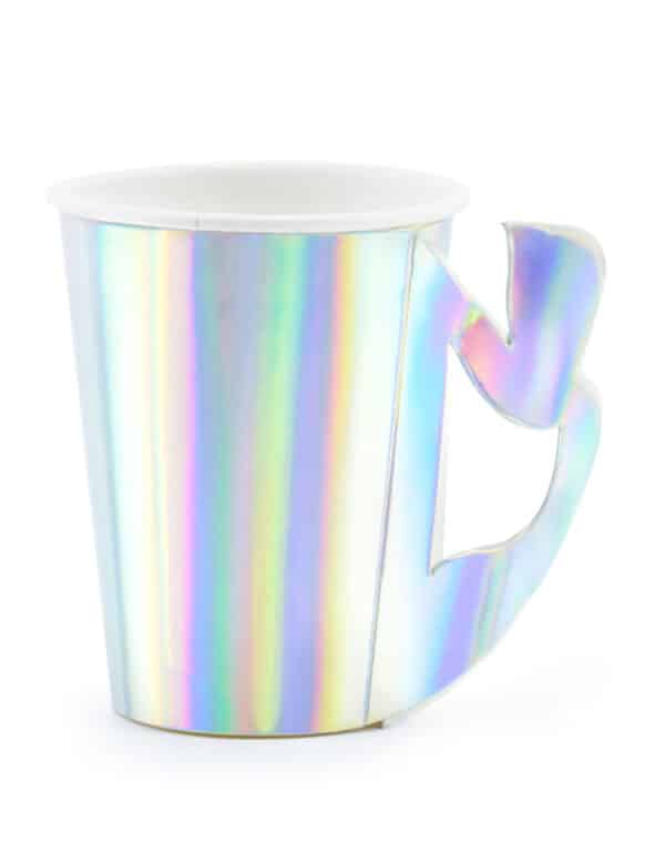 Reflektierende Partybecher 6 Stück bunt 220ml