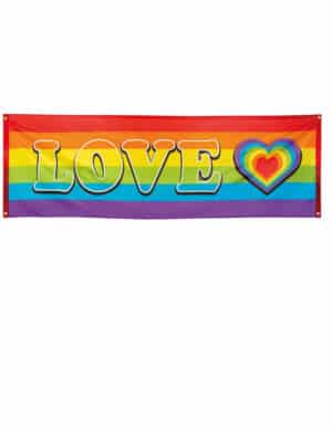 Regenbogen Flagge Love Party-Deko bunt 74x220cm