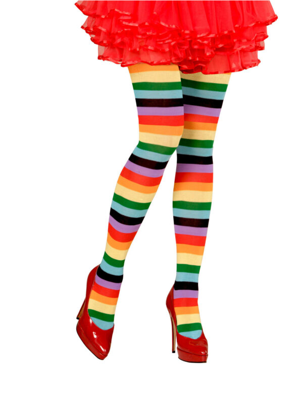 Regenbogen Ringelstrumpfhose Clown bunt