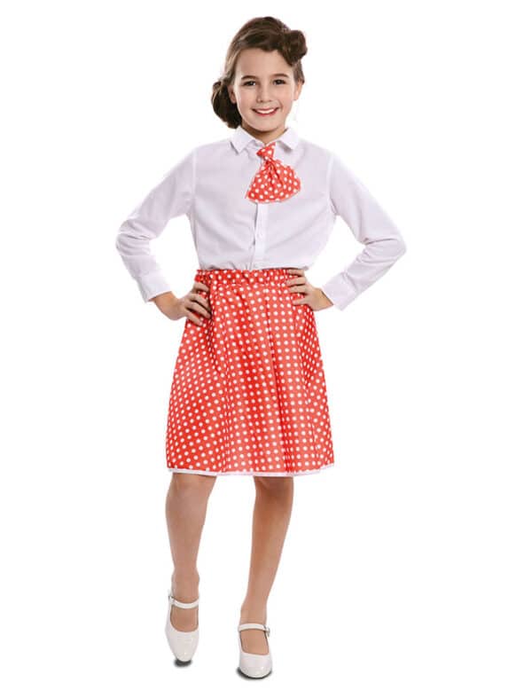 Retro Pin-Up Kostüm für Mädchen rot-weiss