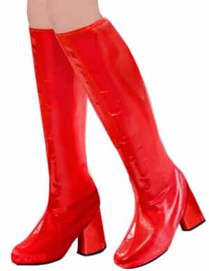 Retro-Stiefel 60er Jahre Kniestiefel für Damen rot