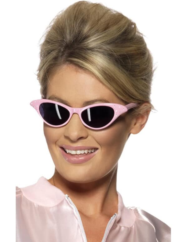 Rock'n'Roll Brille schwarz-pink