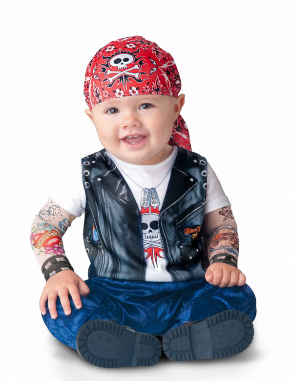 Rocker Biker Kostüm für Babys bunt