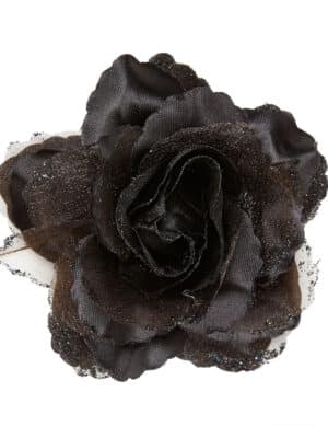 Rose Haarspange schwarz