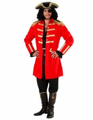 Rotes Piratenkapitän-Kostüm für Herren
