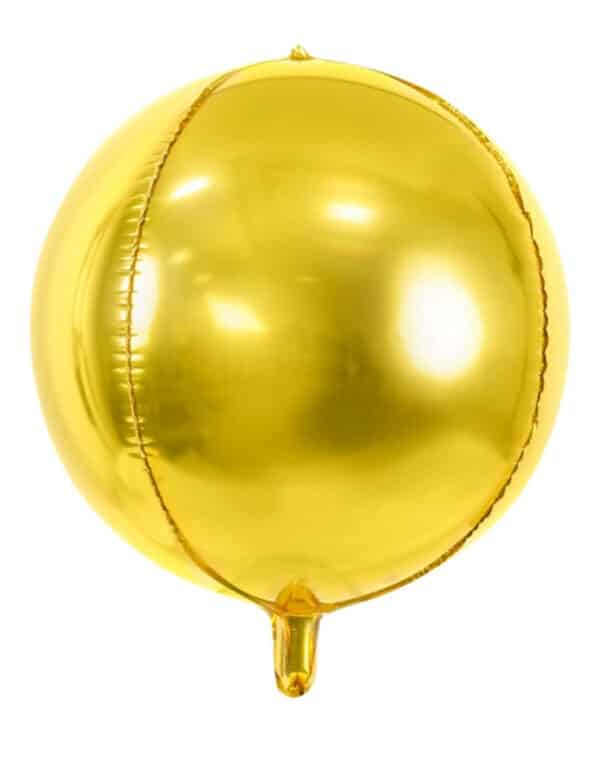 Runder Aluminium-Ballon Raumdekoration gold 40 cm