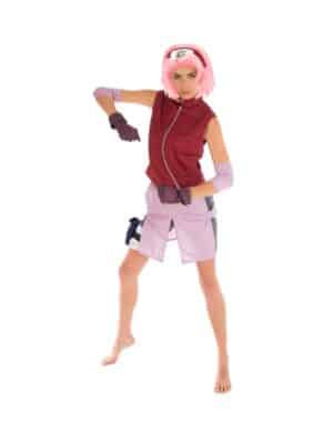 Sakura-Kostüm Naruto-Lizenzkostüm für Damen Anime rosa-rot