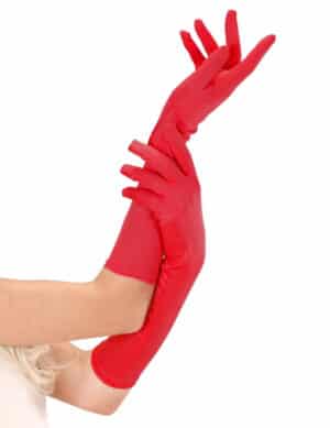 Satin Handschuhe lang rot