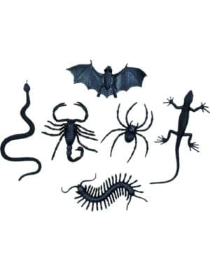 Schaurige Tiere Halloween Partydeko-Set 6-teilig schwarz 10x6cm