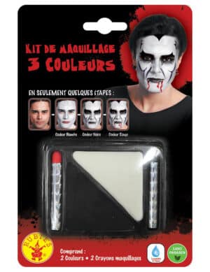 Schminkset Vampir Halloween-Make-up schwarz-weiss