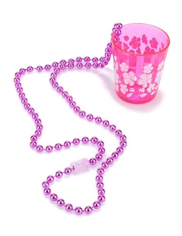 Schnapsglas zum Umhängen JGA-Party pink-weiss 6cm