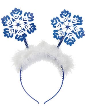 Schneeflocke Haarreif Weihnachten weiss-blau