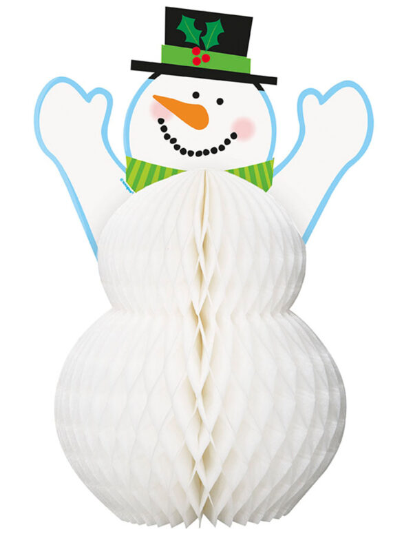 Schneemann Weihnachten Tischdeko bunt 30cm