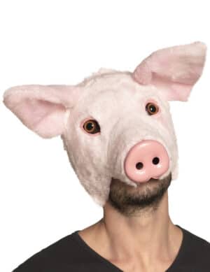 Schweine-Maske Tier-Maske Karneval rosa