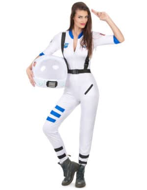 Sexy Astronautin Damenkostüm Raumfahrerin weiss-blau-schwarz