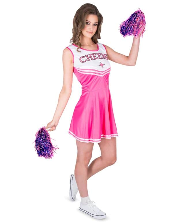 Sexy Cheerleaderin Damenkostüm pink-weiss