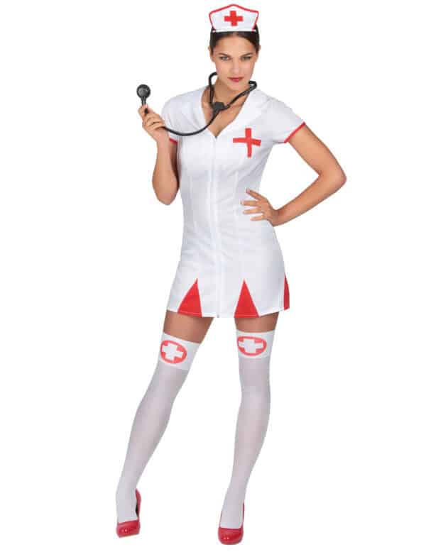 Sexy Krankenschwester Damen-Kostüm rot-weiss