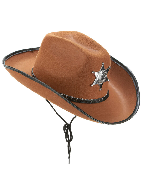 Sheriff Cowboy-Hut braun-schwarz