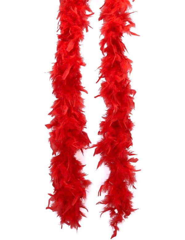 Showgirl Federboa Kostüm-Accessoire rot 180cm