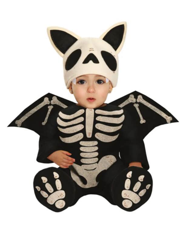 Skelett-Fledermaus-Kostüm für Babys Halloween-Kostüm schwarz-weiss