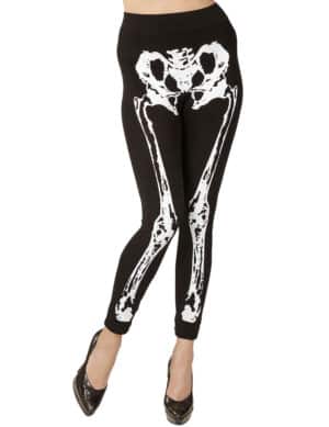 Skelett-Leggings für Damen Halloween-Accessoire schwarz-weiss