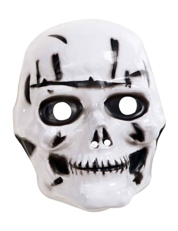 Skelett-Maske Halloween-Maske für Kinder weiss-schwarz