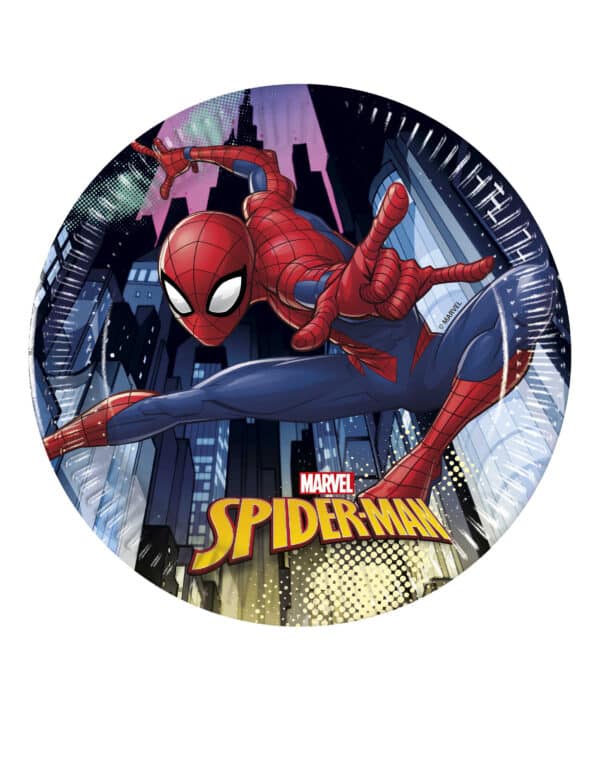 Spider-Man Pappteller 8 Stück bunt 20 cm