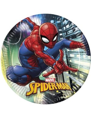 Spiderman-Partyteller Häuserschlucht-Motiv 8 Stück bunt 23cm