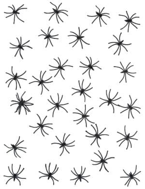 Spinnen Halloween-Deko 24 Stück schwarz 5x5cm