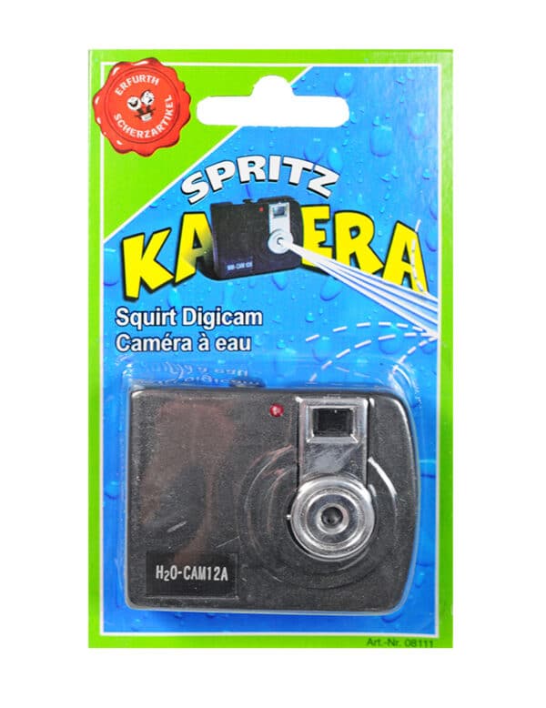 Spritzende Kamera Scherzartikel schwarz