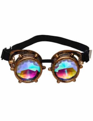 Steampunk-Brille mit Prisma-Gläsern Kostüm-Accessoire braun-bunt