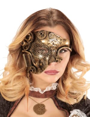 Steampunk-Halbmaske gold